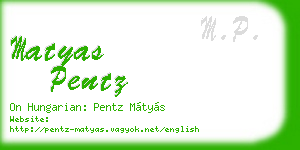 matyas pentz business card